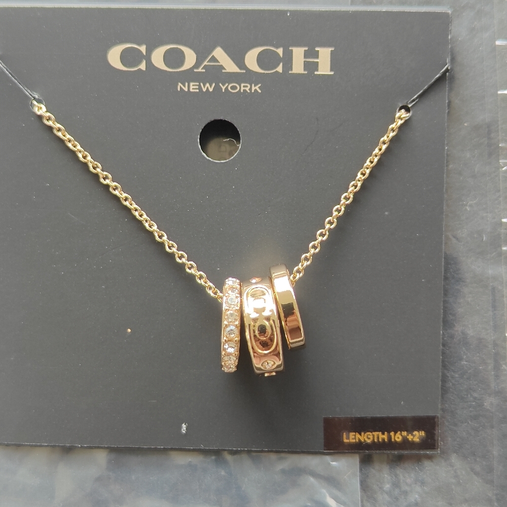 Coach Signature Rondell Necklace (Gold) - Picture 4 of 7